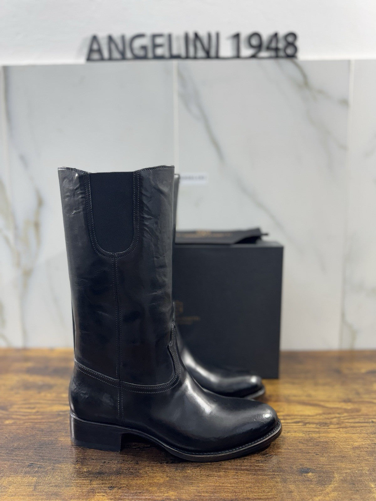 Silvano Sassetti Stivale Pelle Nero Luxury Handmade Donna 37