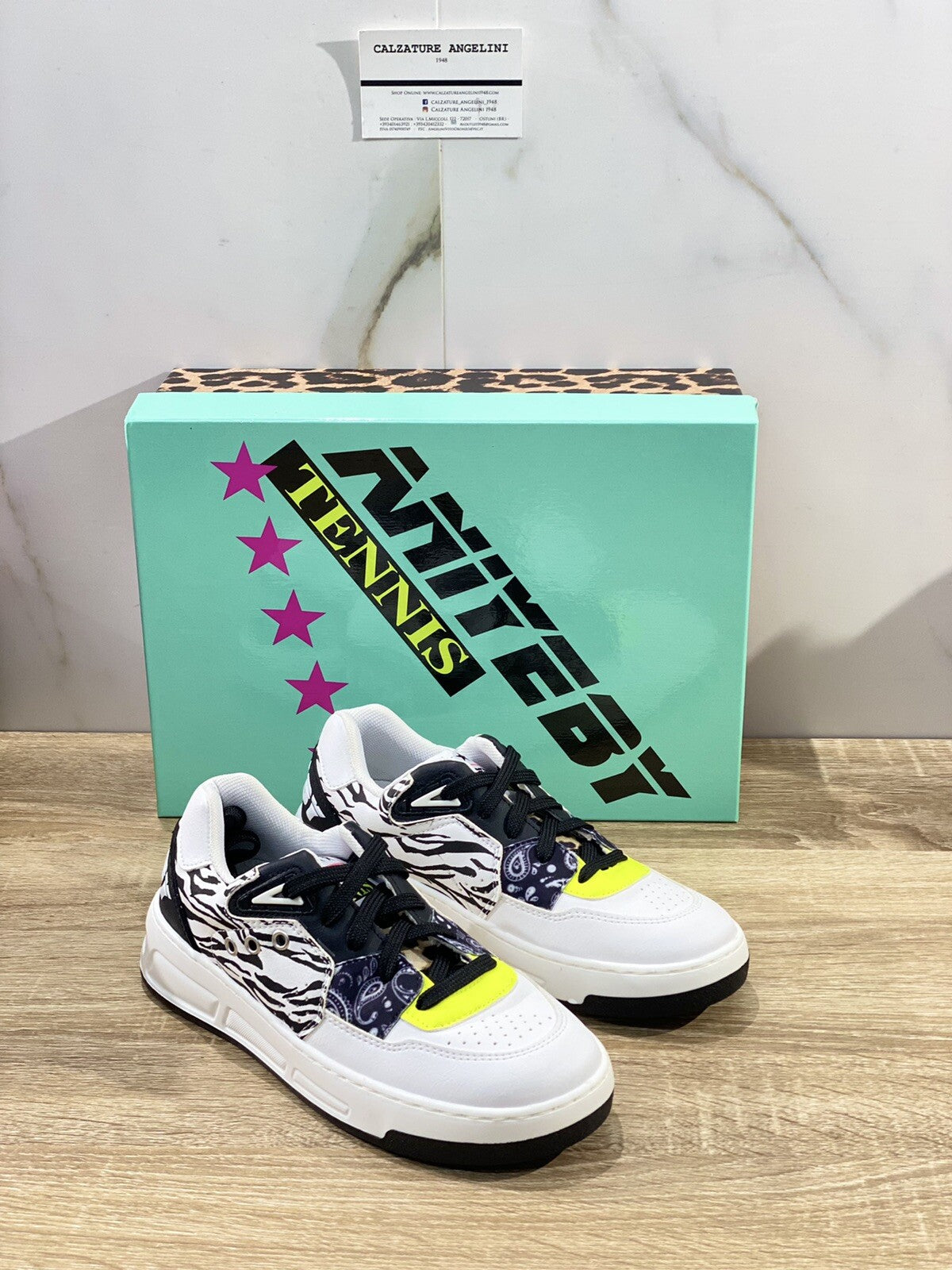 Aniyeby Tennis Chicago Sneaker Donna In Pelle Lime Casual Woman Shoes 37
