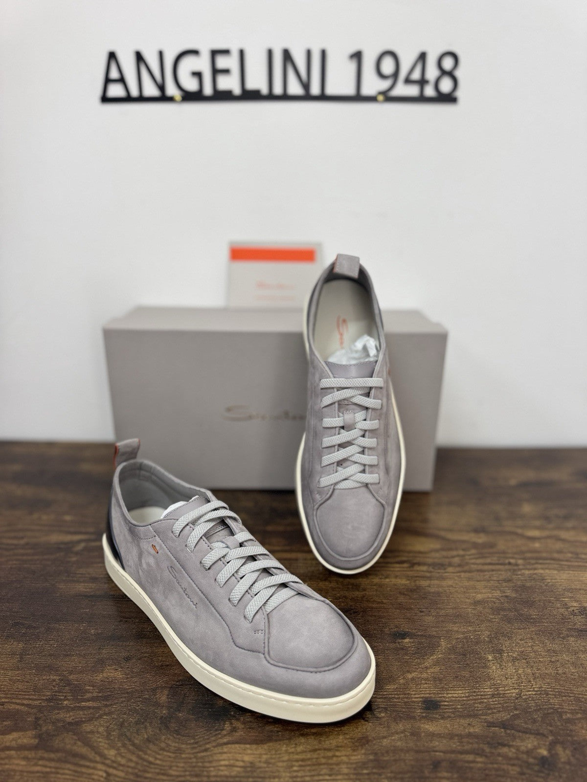 Santoni Sneaker Off Duty Pelle Grey Luxury Scarpa Santoni Uomo 41