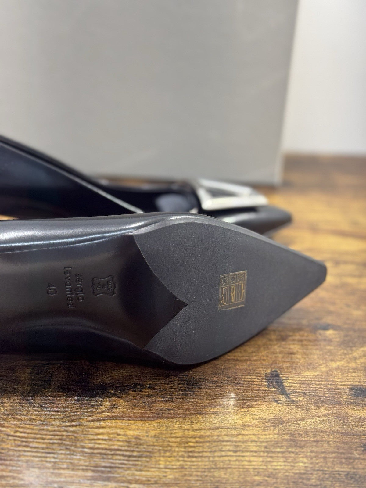 Sergio Levantesi Décolleté Pelle Nero Luxury Made In Italy Donna 40