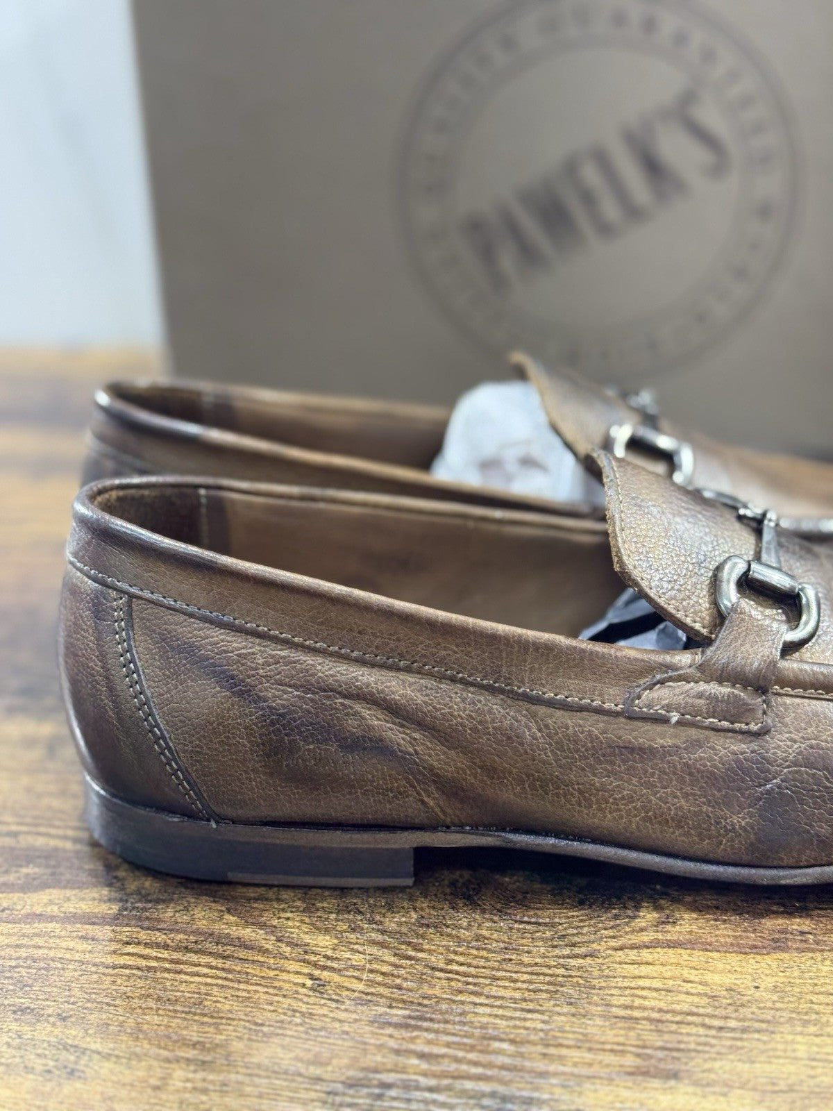 Pawelk’s Mocassino Uomo Pelle Cuoio Hand Made In Italy Washed 41