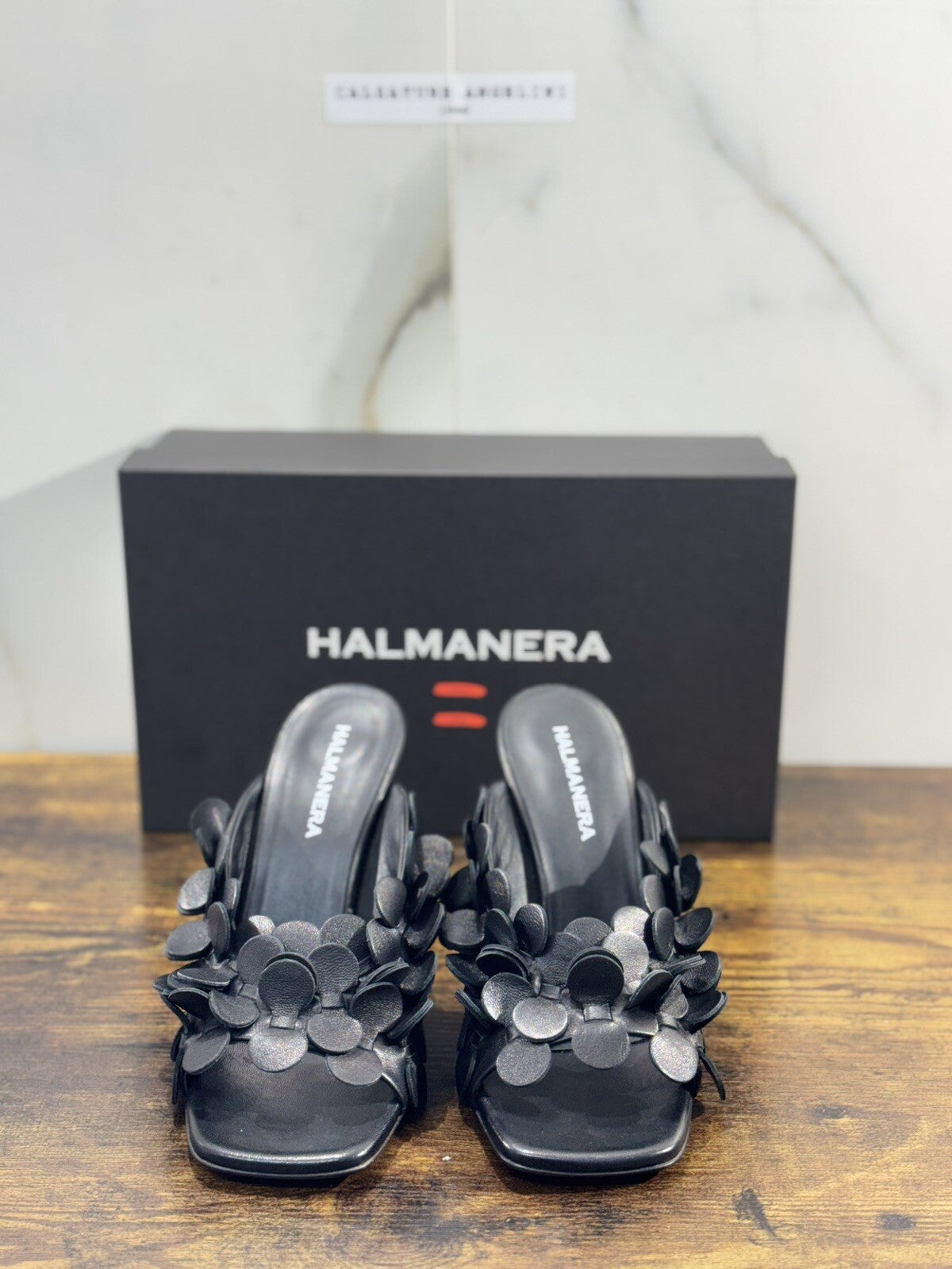 Halmanera Sandalo donna Tori pelle Nera Con Tacco luxury shoes 37