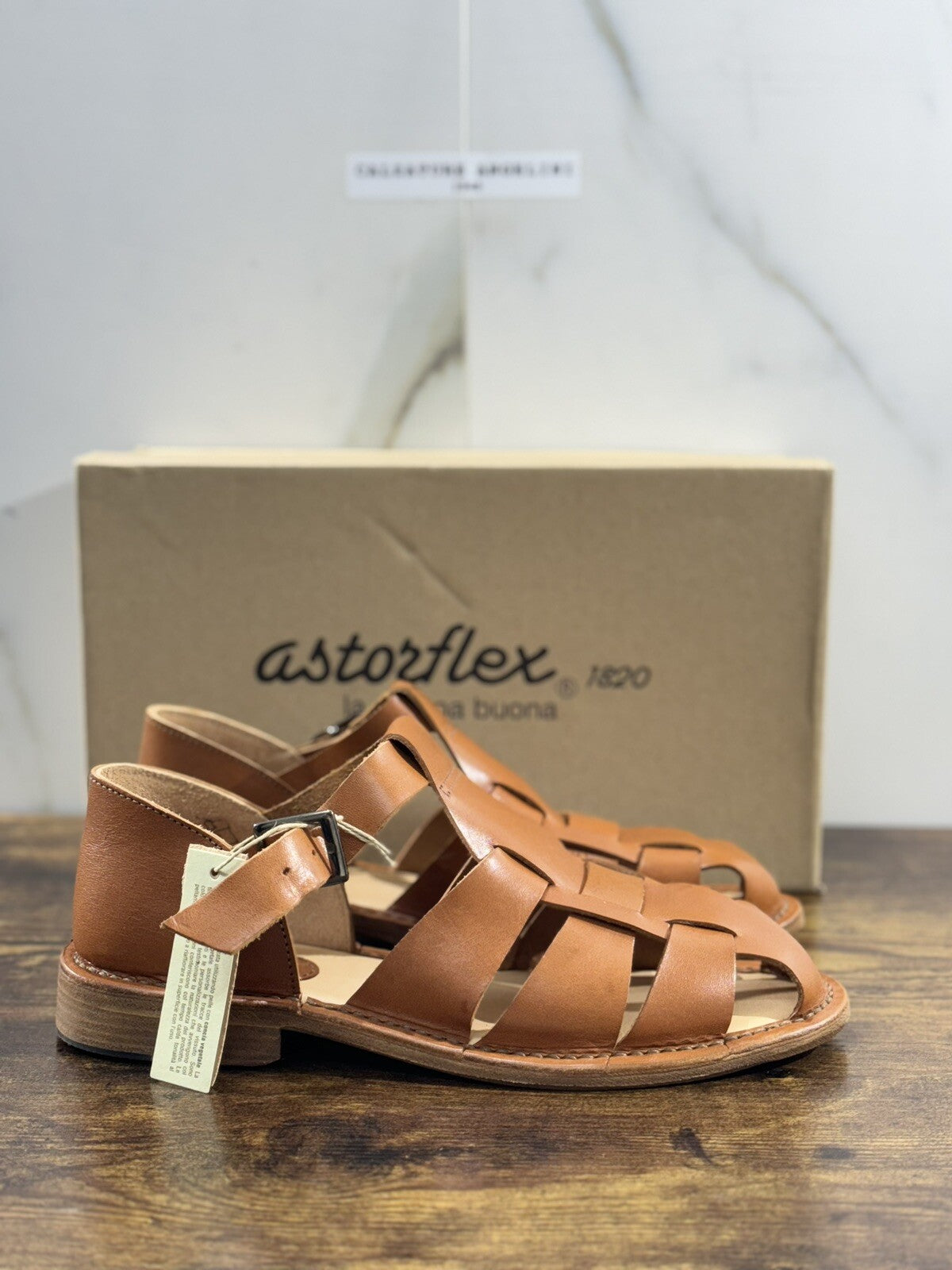 Astorflex Sandalo uomo Monkflex in Pelle Cuoio luxury made in italy 42