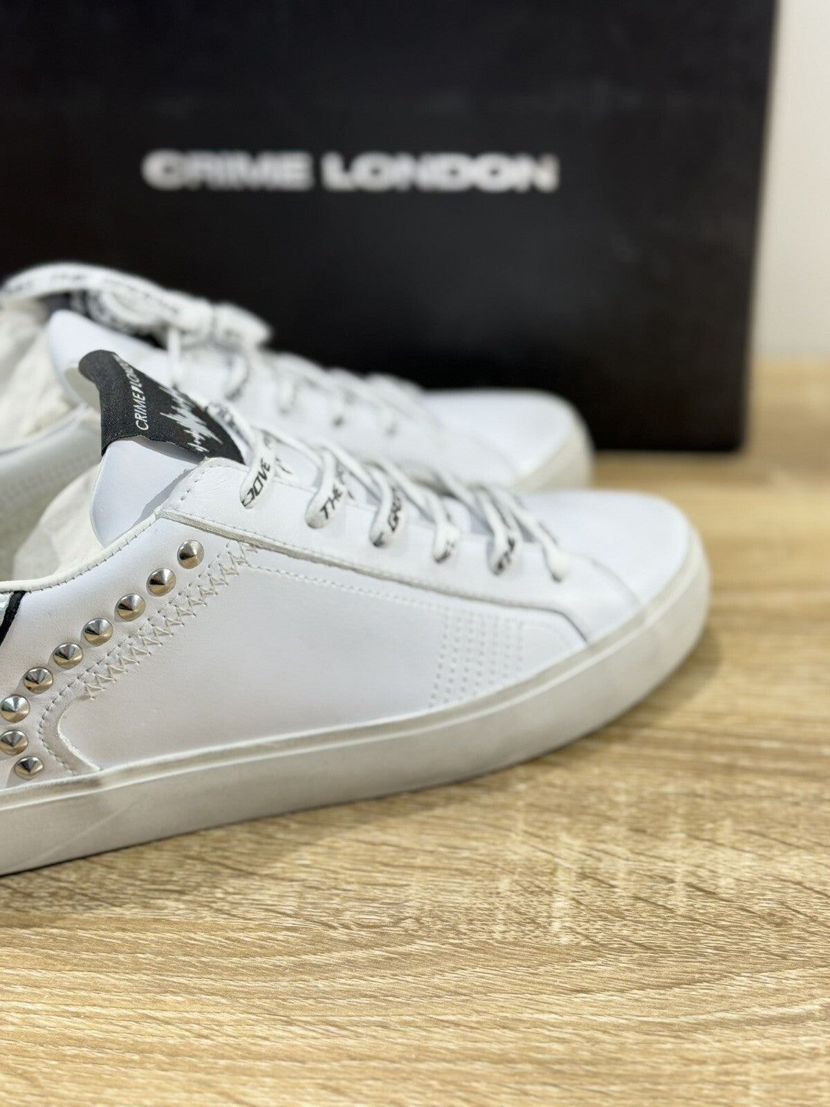 Crime London Sneaker Uomo Low Top Distressed Pelle Casual Men Shoes 42