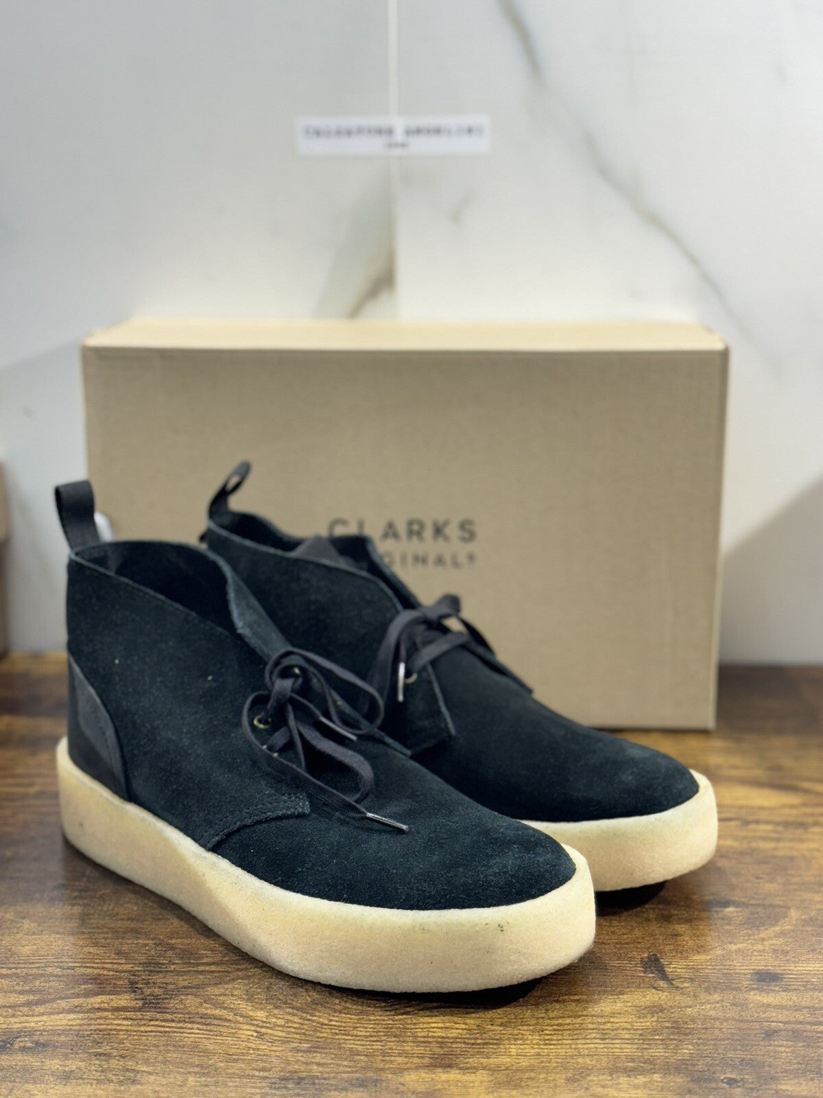 Clarks Desert Cup Boot Scarpa Uomo Suede Nero Icon Clarks Men Shoes 45