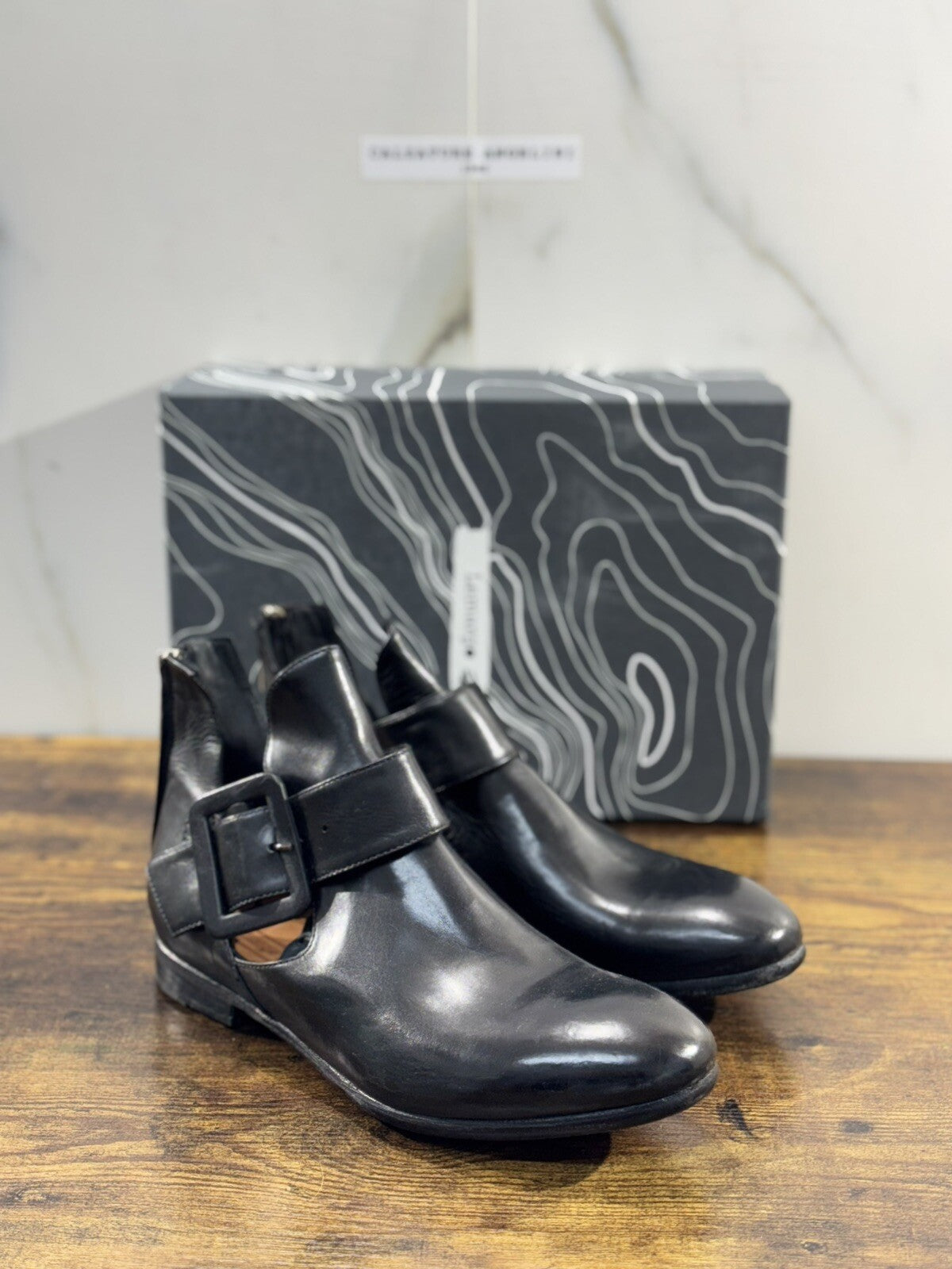 Lemargo Stivaletto Donna Luxury Fondo Gomma Cuoio Pelle Nero Causal Boot 40