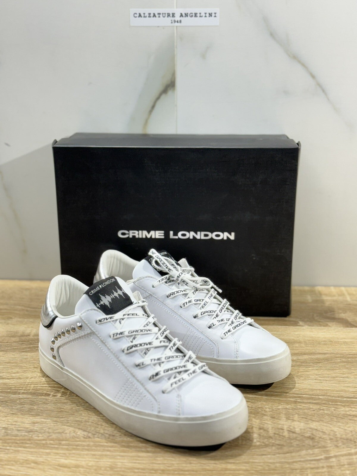 Crime London Sneaker Uomo Low Top Distressed Pelle Casual Men Shoes 42