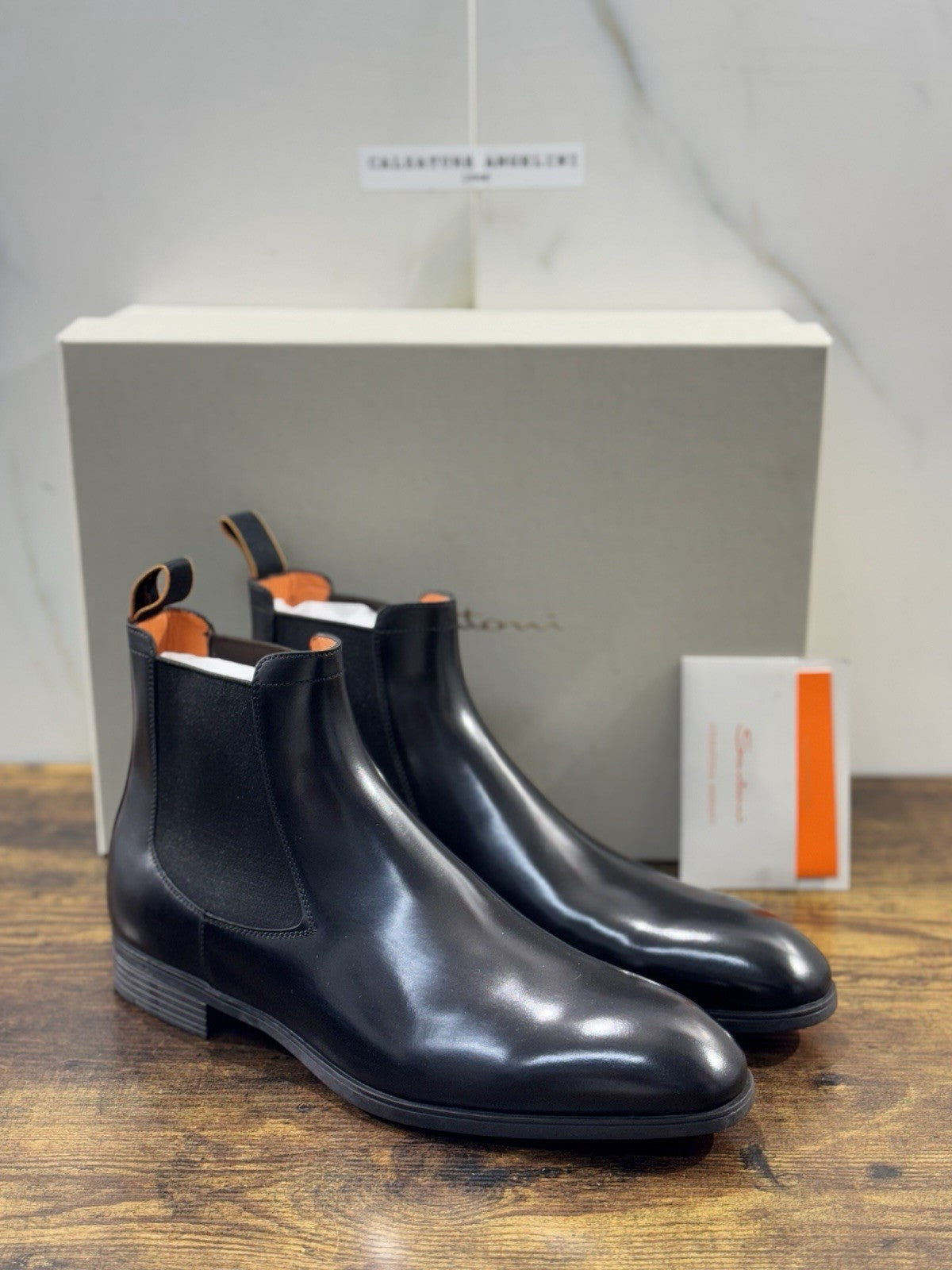 Santoni Chelsea Boot Peppe Nero Luxury Santoni Uomo 41.5