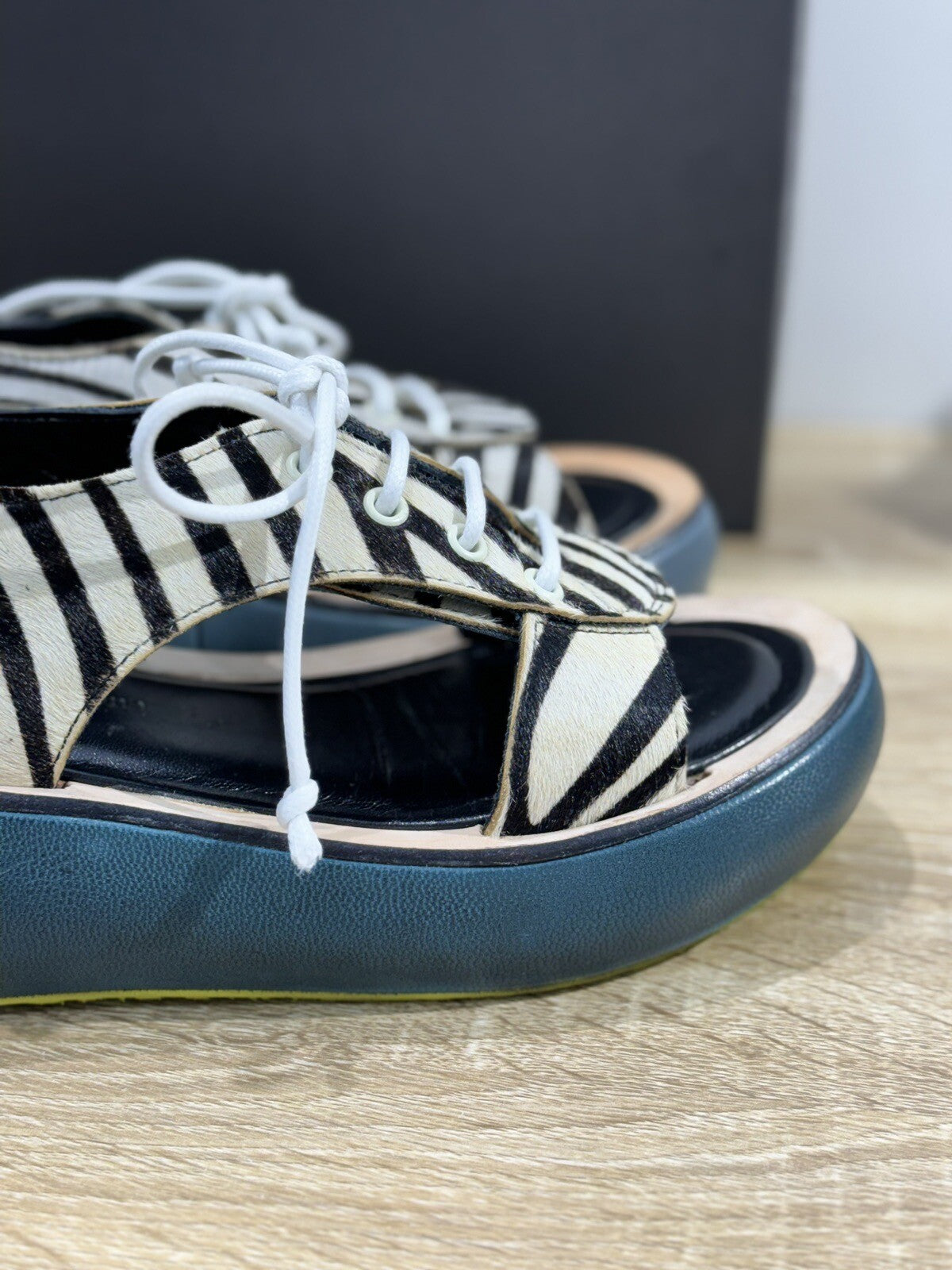 Duca D’ascalona Sandalo Beth Donna Fatto A Mano Pelle Cavallino Zebra 39