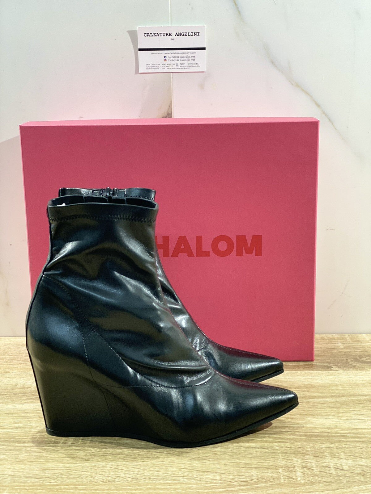 Mychalom Stivaletto Donna EVE4017 In Pelle Nera Zeppa 39
