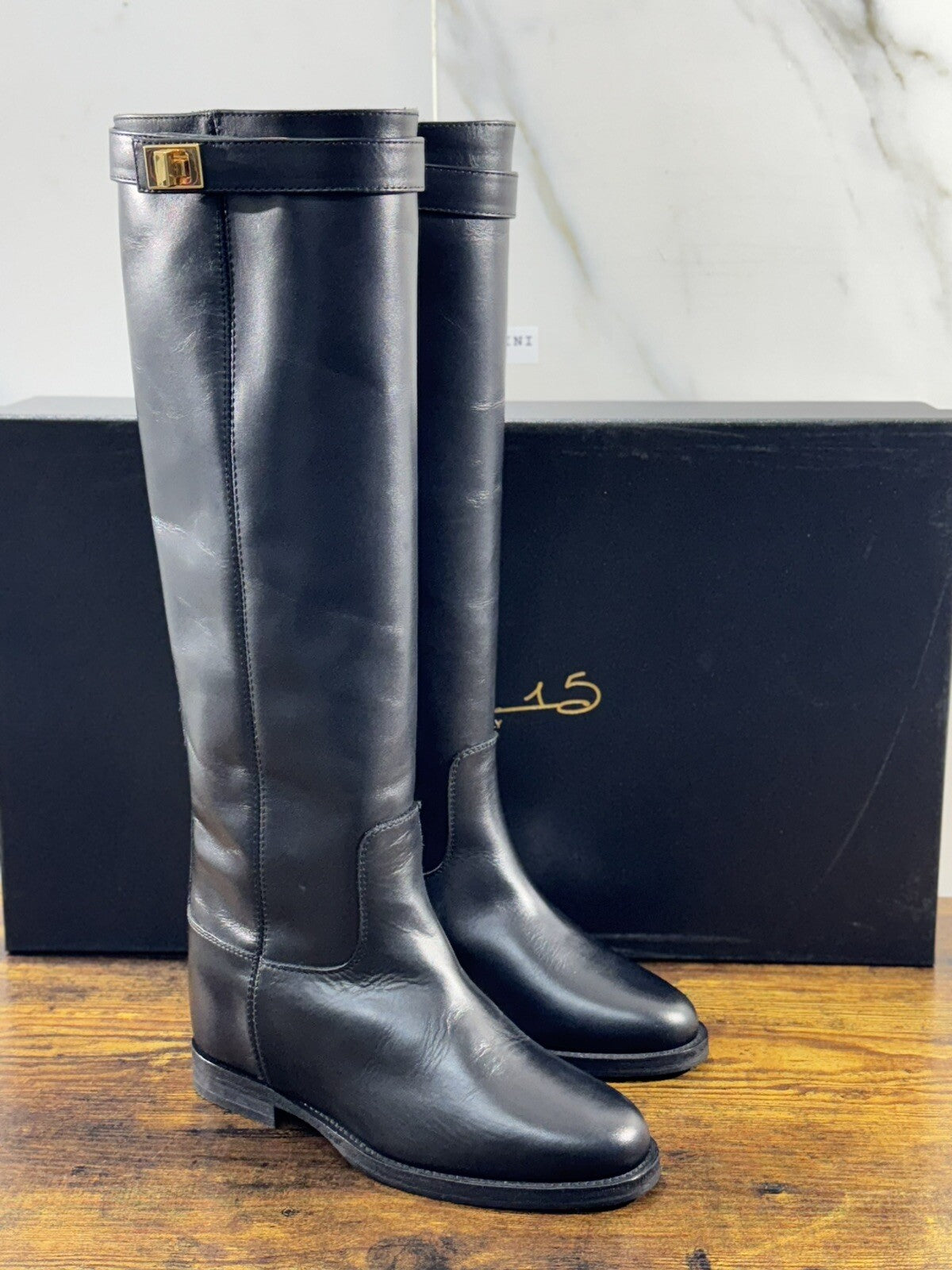 Via roma 15 stivale donna 3807 Pelle Nera luxury boot via roma 15 Icon 36