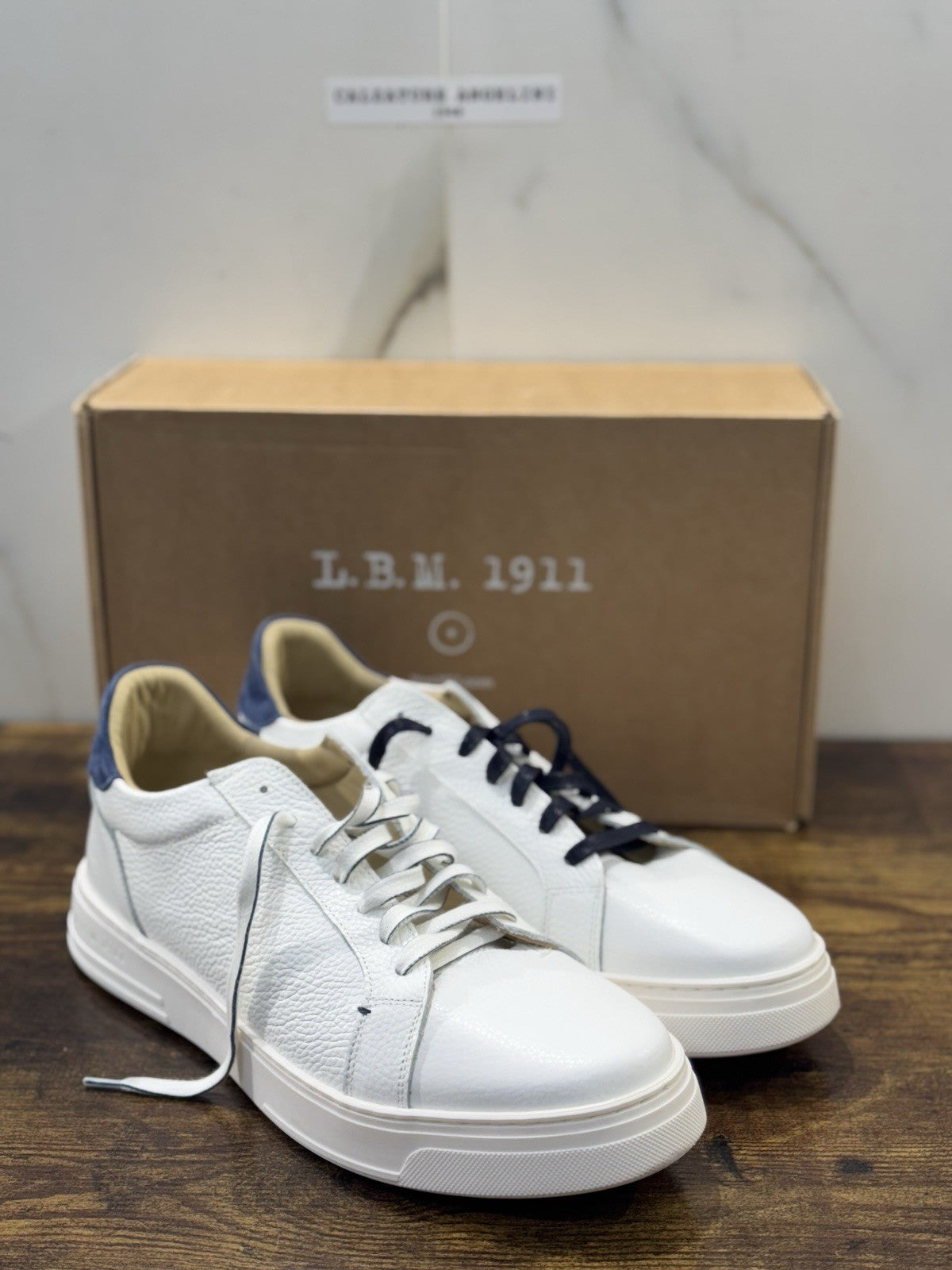 L.B.M 1911 Sneaker Pelle Bianca Casual Scarpa Uomo 45