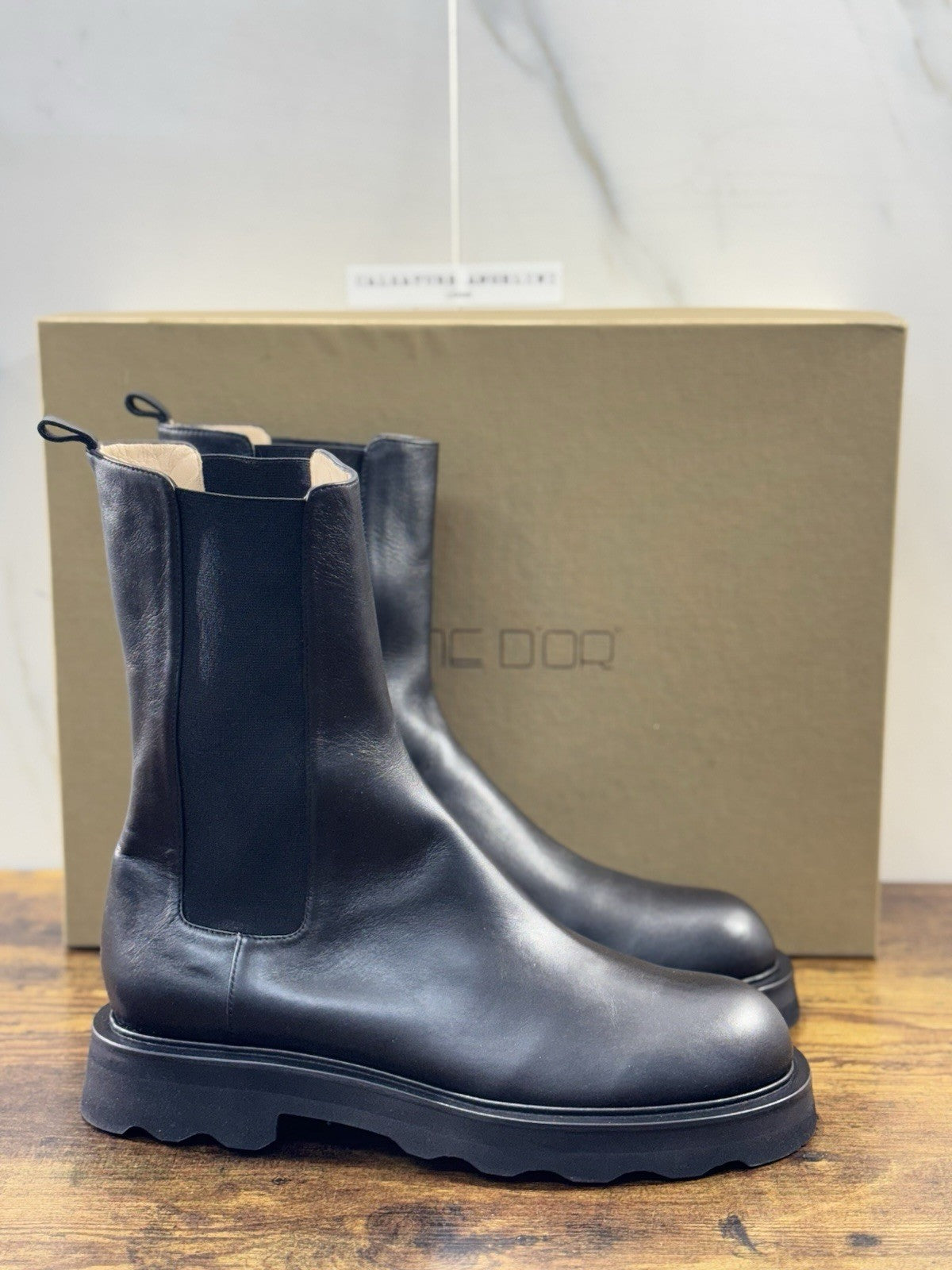 Pomme D’or Stivale Boot Pelle Nero Vibram Luxury Handmade Donna 41