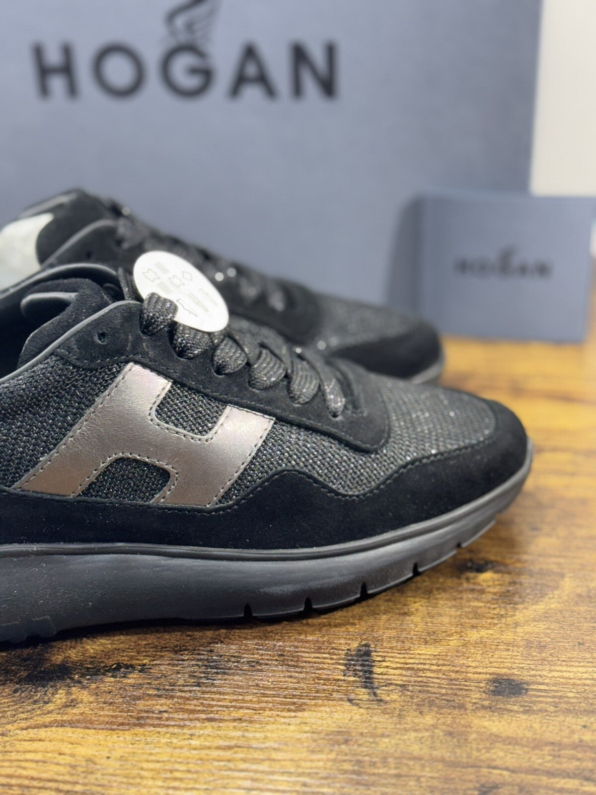 Hogan Interactive 3 sneaker Donna extra light Suede Nero pelle 36