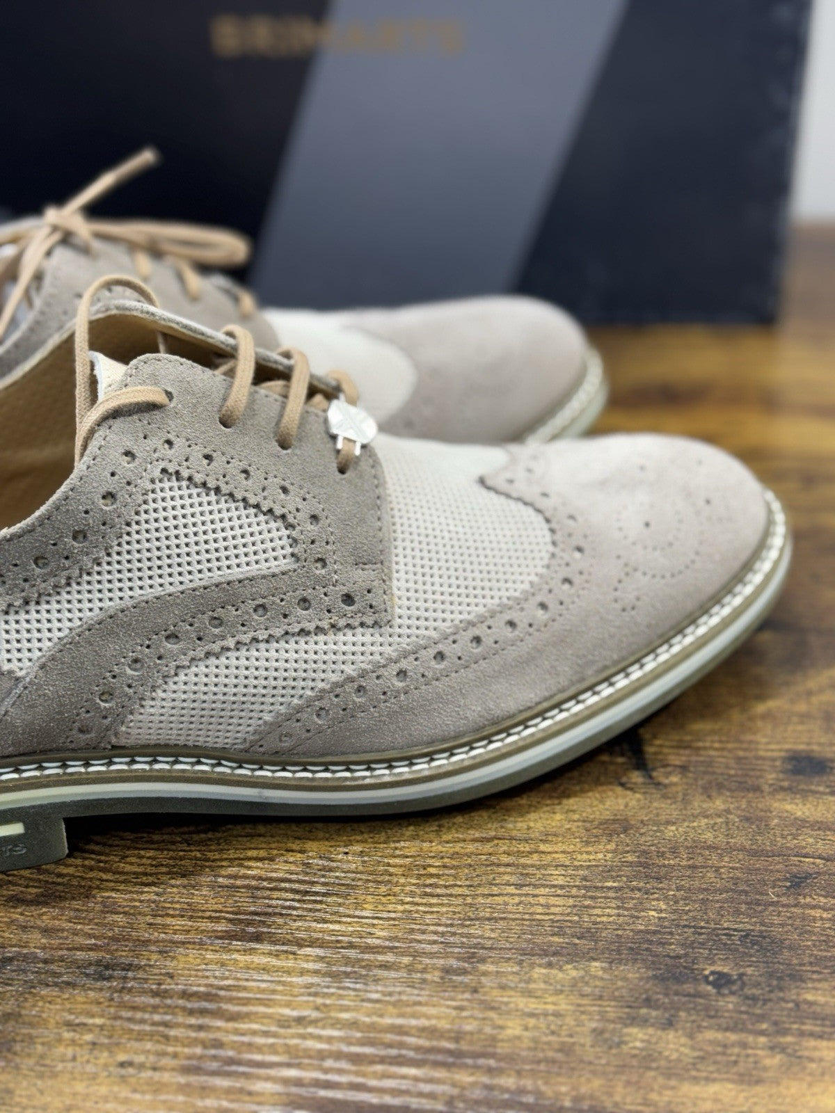 Brimarts Stringata Uomo Suede Beige Casual Men Shoe 41