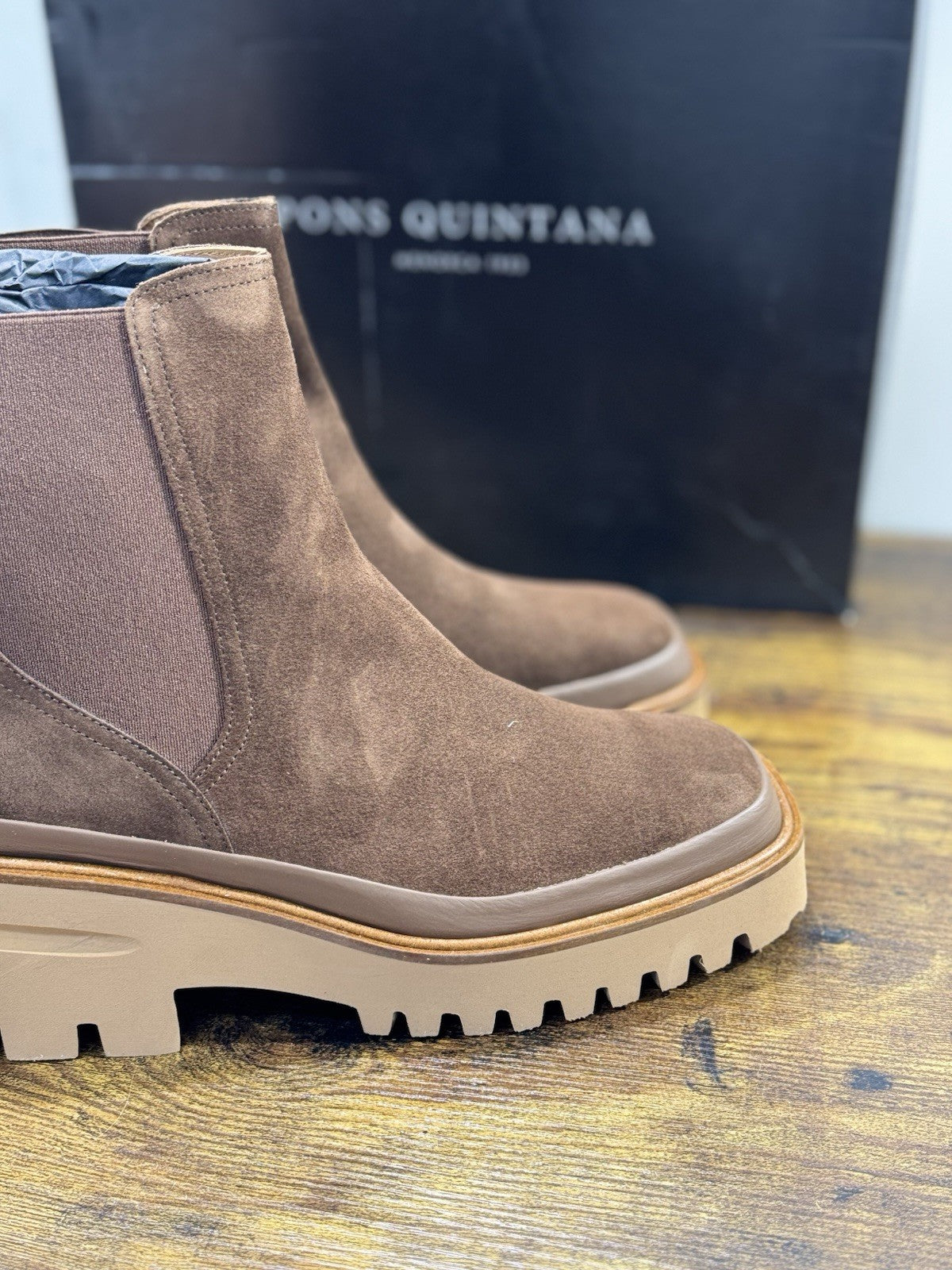 Pons Quintana Stivaletto Donna Suede Ebano Zeppa Extra L. Luxury Boot 39