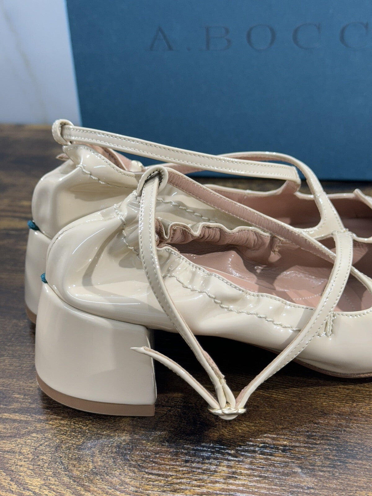 A.Bocca Two For Love Scarpa Donna Pelle Sabbia Con Tacco Luxury Handmade 35