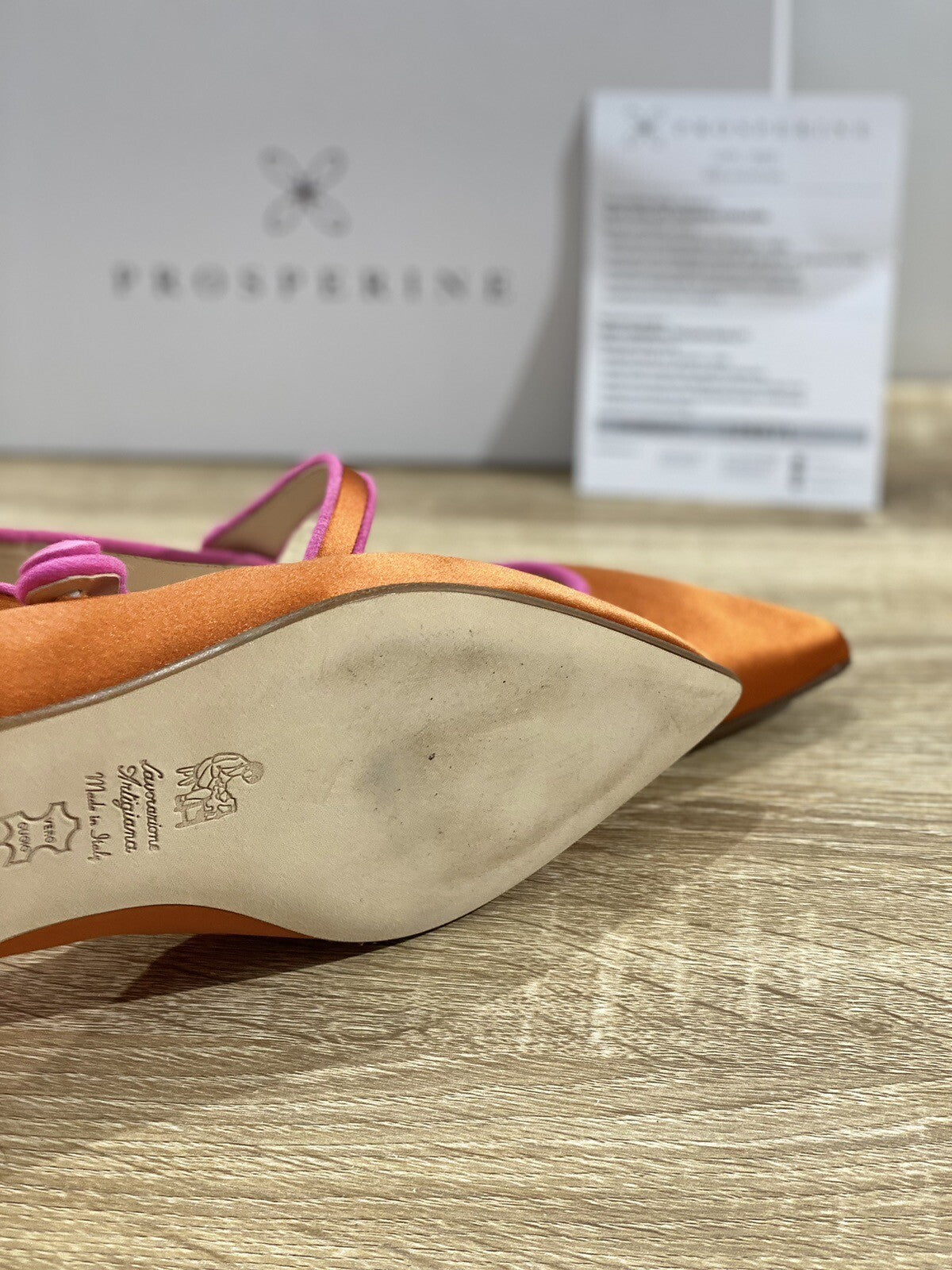 Prosperine Donna Ballerina Lavorazione Sacchetto Raso Arancio 37