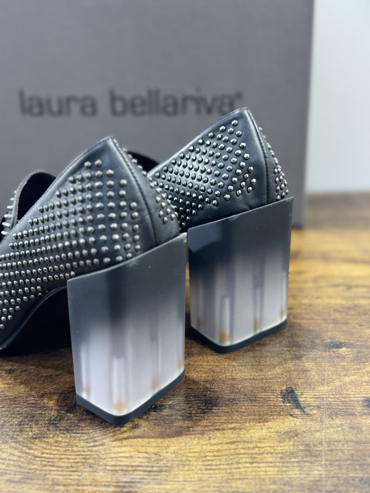 Laura Bellariva Mocassino Donna Pelle Nera Borchie Casual 37