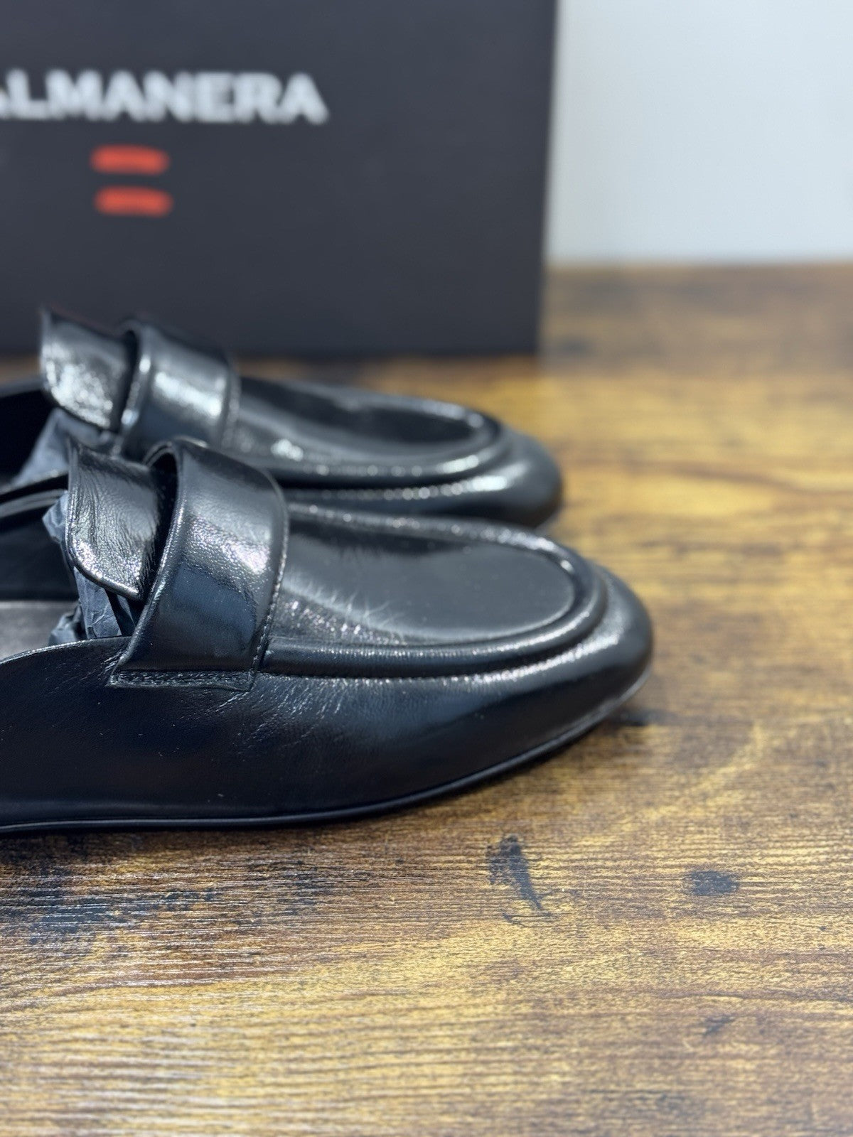 HALMANERA Sabot Pelle Nero Mules Luxury Made In Italy Donna 37