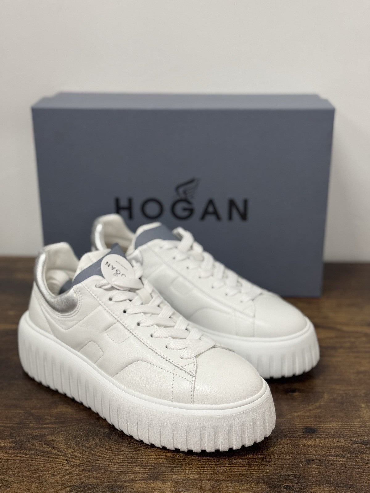 Hogan H Stipes Sneaker Pelle Bianca Argento Casual Hogan Donna 36.5