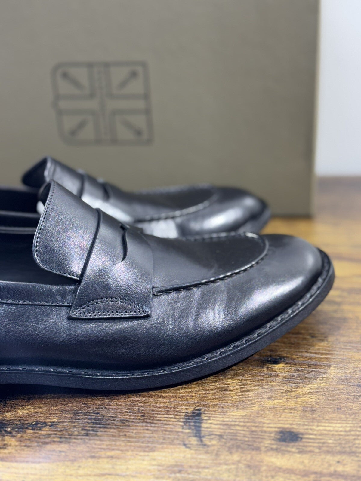 Pantanetti Mocassino Uomo Pelle Nera Luxury Handmade Pantanetti Men Shoes 40