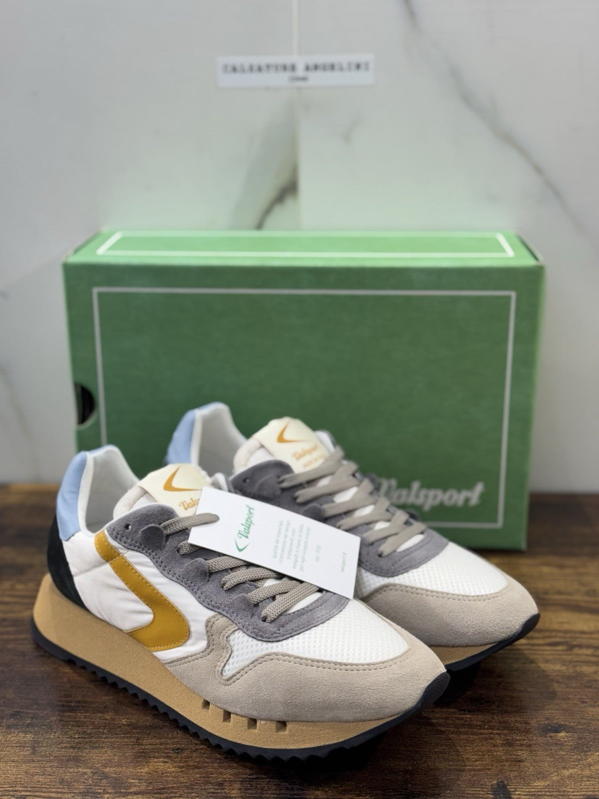 Valsport Magic Heritage Sneaker Suede Celeste Giallo Casual Uomo 41