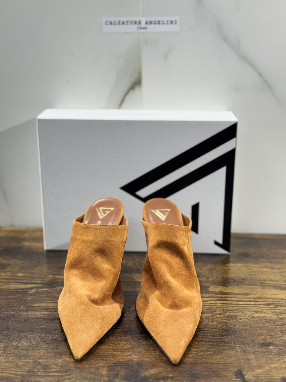 Giampaolo Viozzi Sabot Donna Suede Cuoio Tacco Luxury Woman Sandal 39