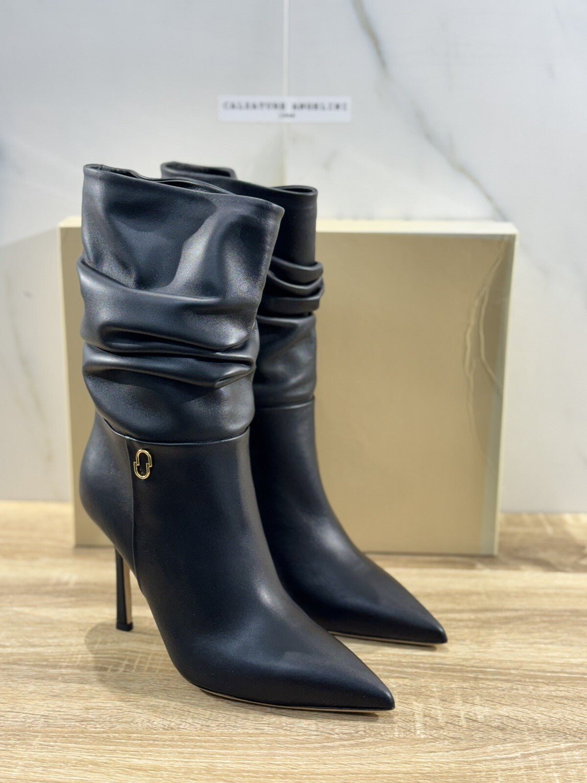 Ninalilou Stivaletto Donna Pelle Nera Luxury Boot Woman Ninalilou 38