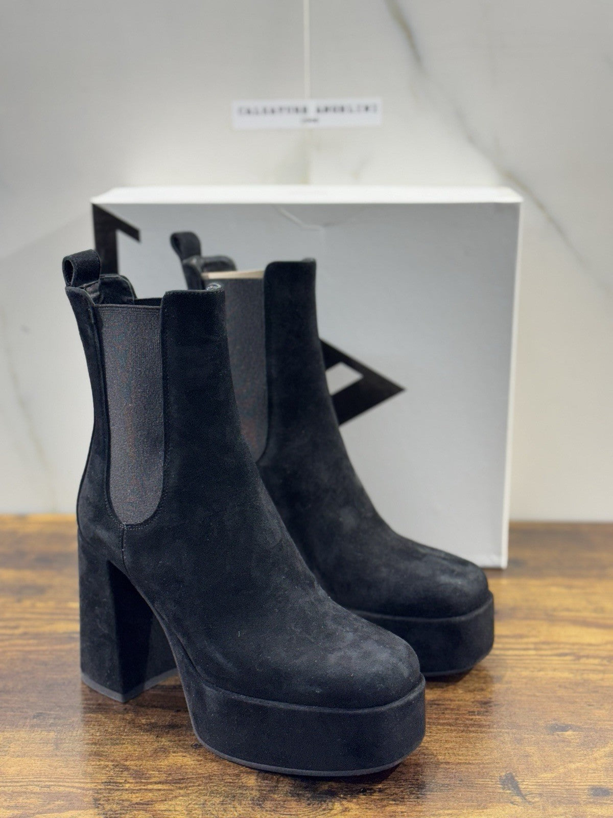 Giampaolo Viozzi Stivaletto Donna Pelle Suede Nero Con Tacco Made In Italy 40