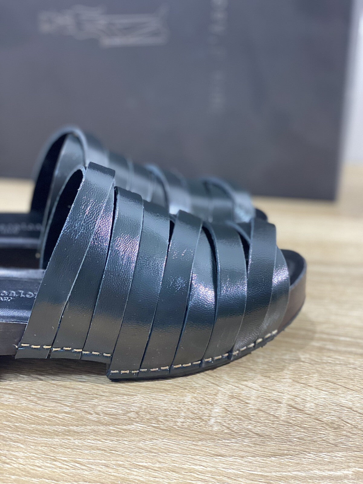 Duca D’ascalona Zoccolo Nanette Donna Fatto A Mano Vero Legno Pelle Nero 39