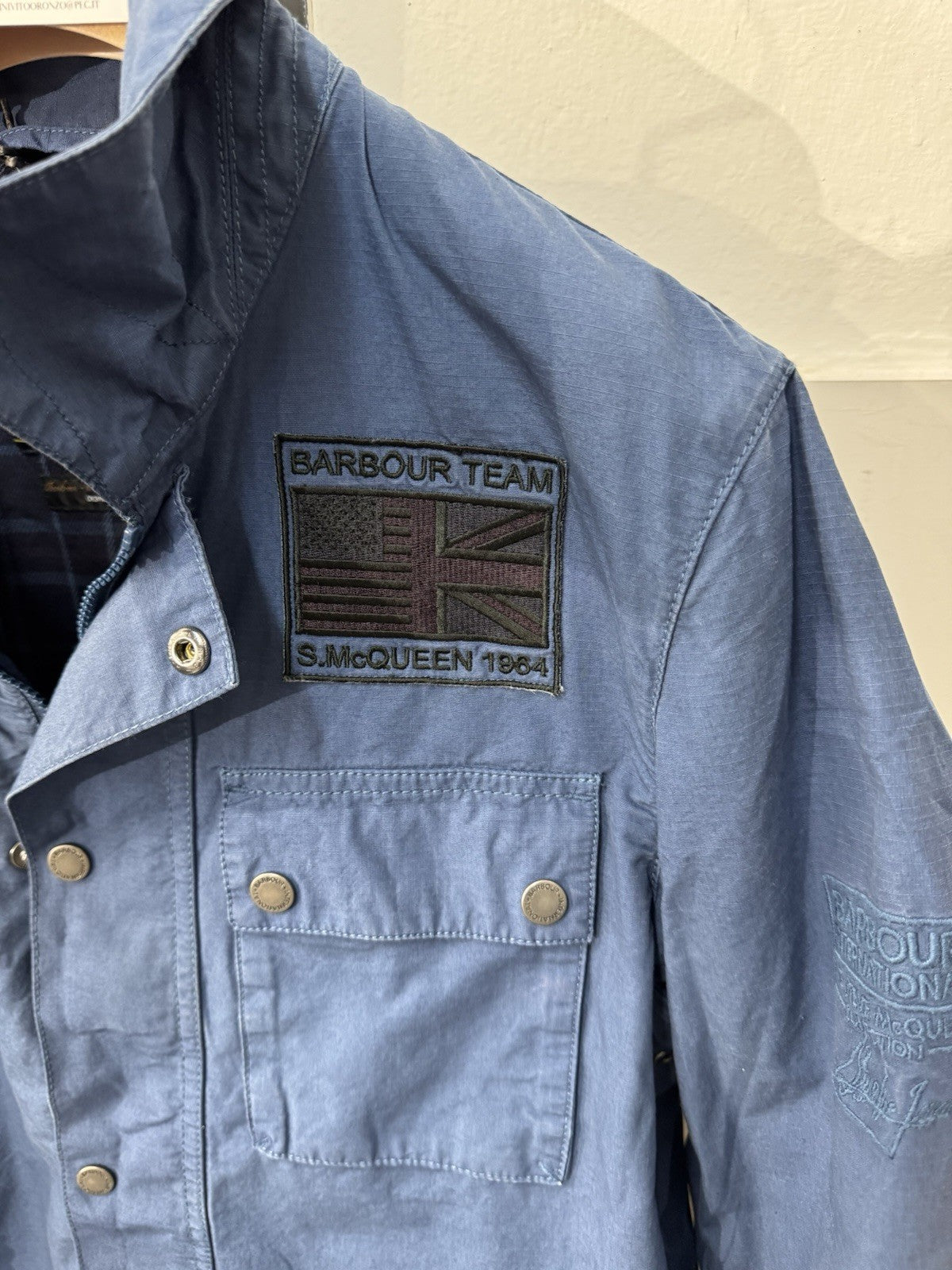 BARBOUR GIACCA WORKERS IN COTONE TINTO CAPO Steve McQueen Icon Blue XL