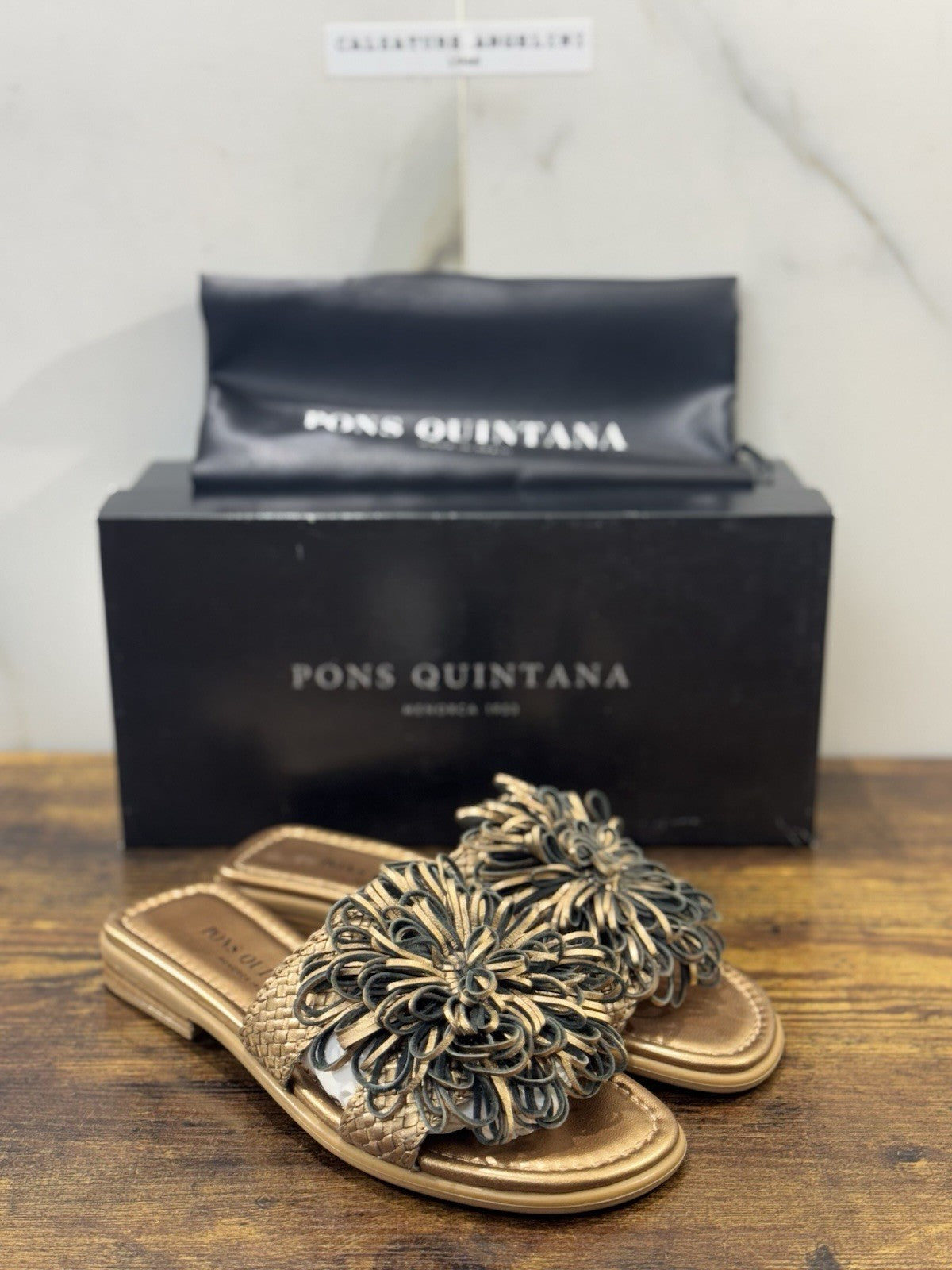 Pons Quintana Sandalo Tina Donna Pelle Bronzo Handmade 37