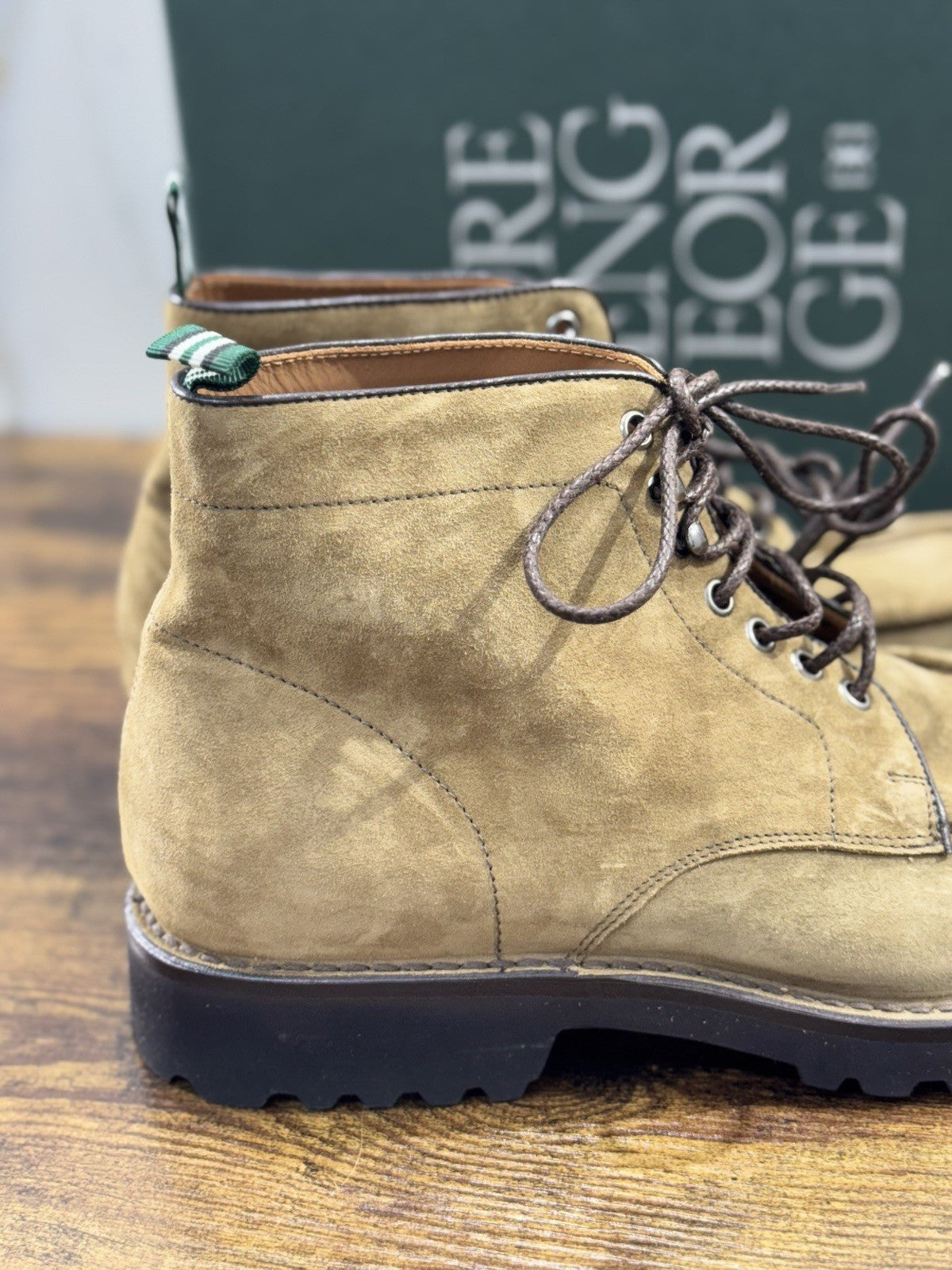 Green George Scarpa Uomo Polacchino Pelle Suede Fondo Extra Light 43