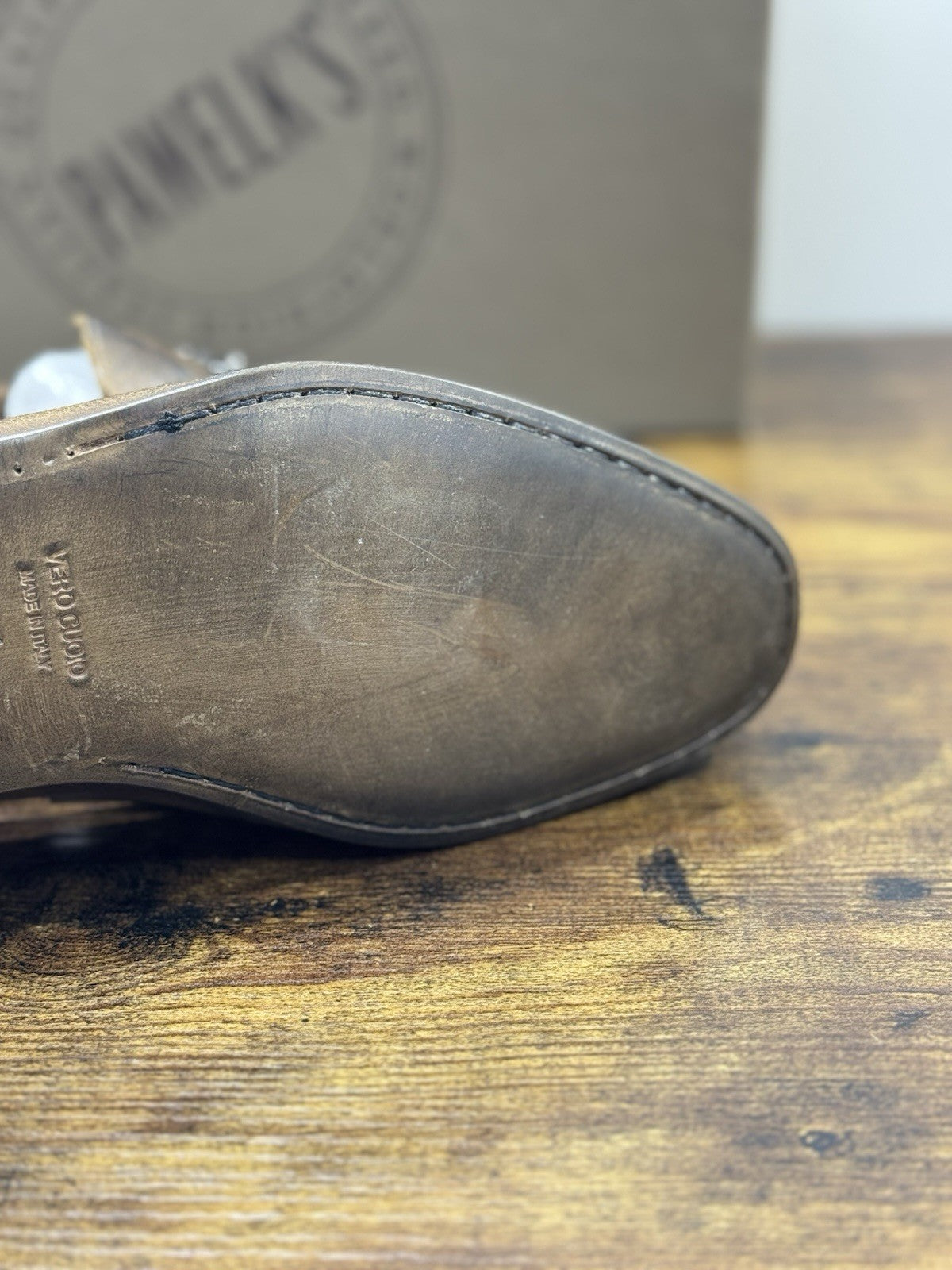 Pawelk’s Mocassino Uomo Pelle Cuoio Hand Made In Italy Washed 41