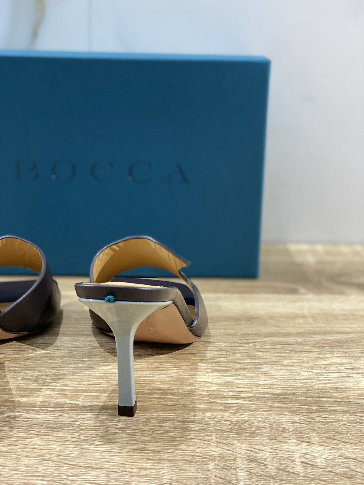 A.bocca Sandalo Donna AB2277 In Pelle Caffè Luxury Sandal Woman 36