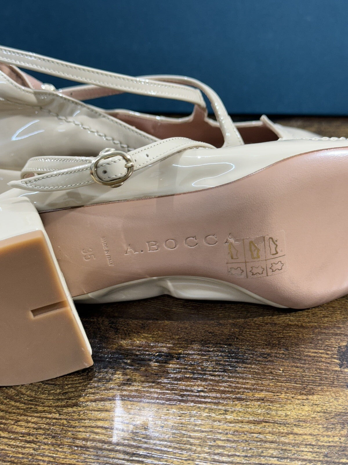 A.Bocca Two For Love Scarpa Donna Pelle Sabbia Con Tacco Luxury Handmade 35