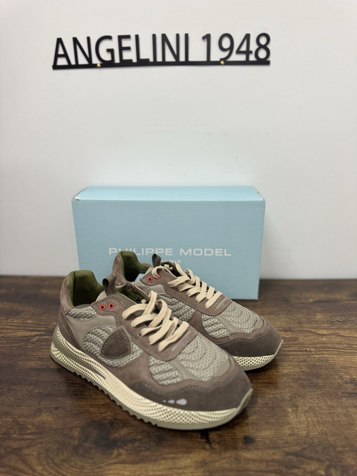 Philippe Model Olympique Low Sneaker Pelle Militare Casual Uomo 42