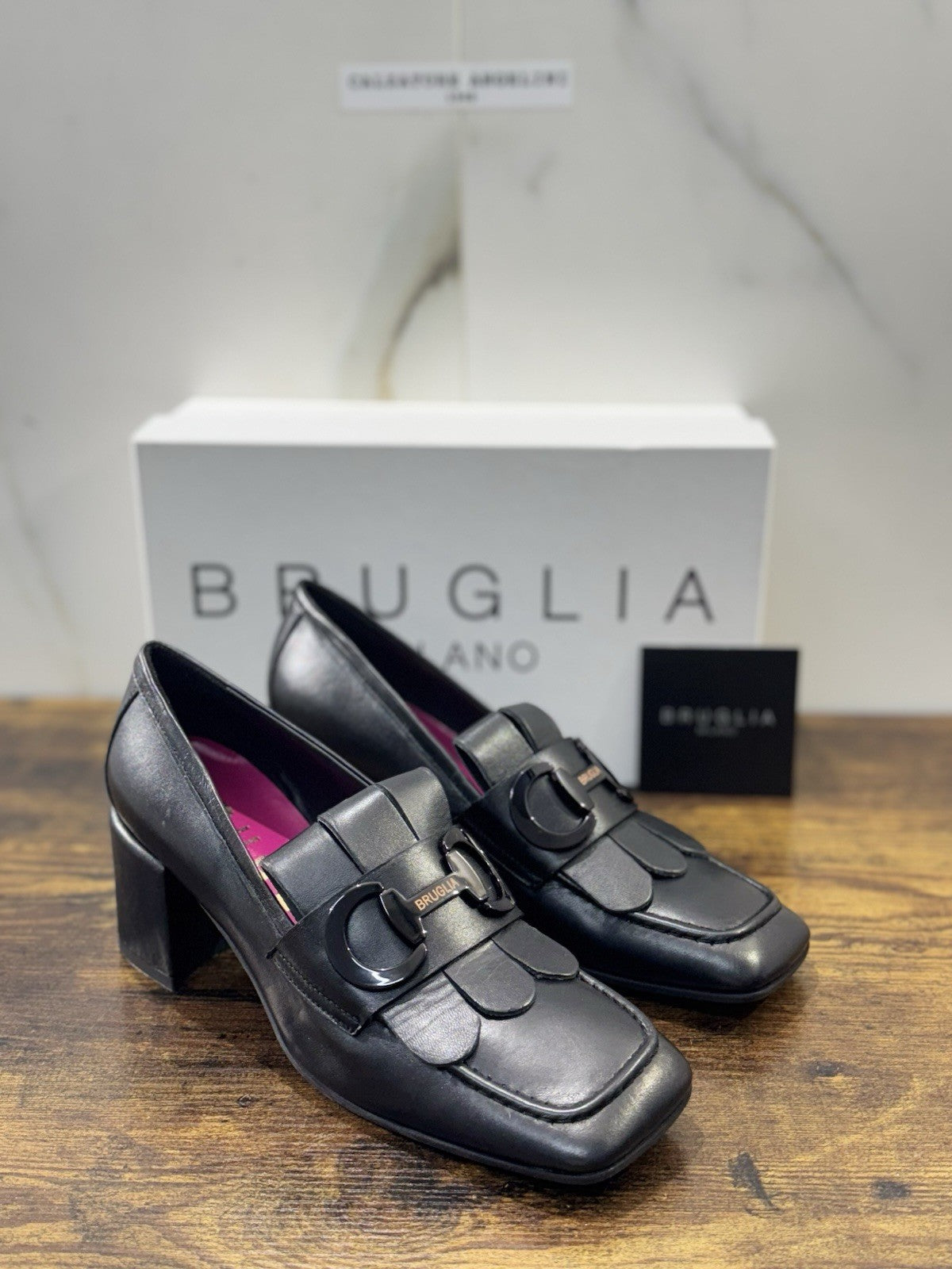 Bruglia Milano Mocassino Nero Pelle Top Quality Scarpe Donna 40
