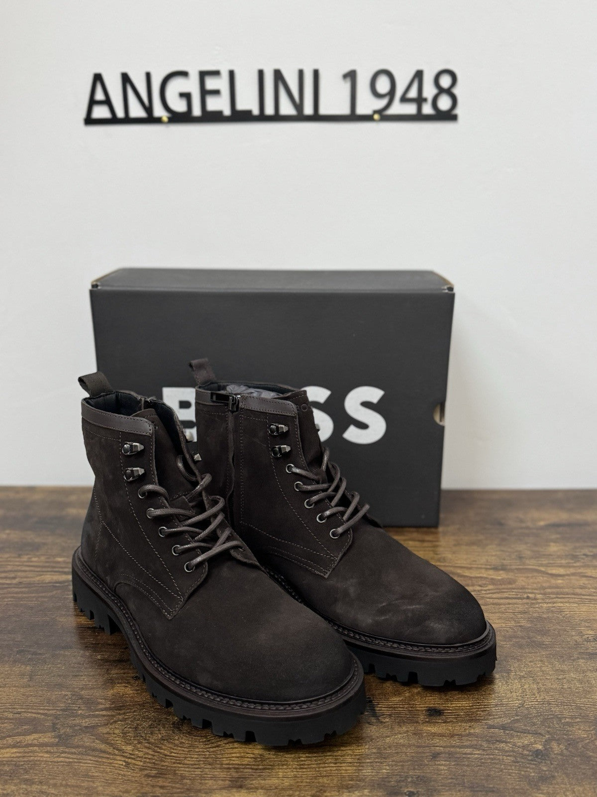 Boss Stivaletto Uomo Suede Dark Brown Casual Boot Extra light Uomo 45