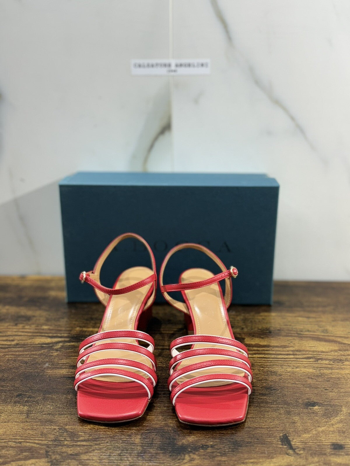 A.Bocca Sandalo Donna Pelle Rosso Luxury Woman Sandal A.Bocca 38