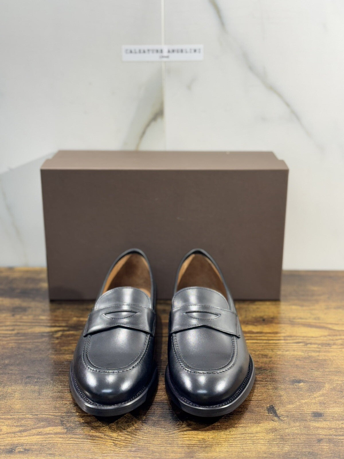 Brugnoli Mocassino Uomo Pelle Nera Lavorazione Blake Made In Italy 40