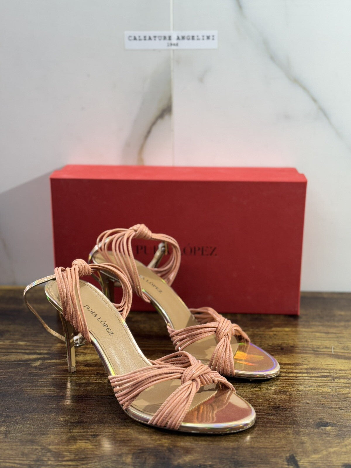 Pura Lopez Sandalo Donna Pelle Nude Casual Sandal 40