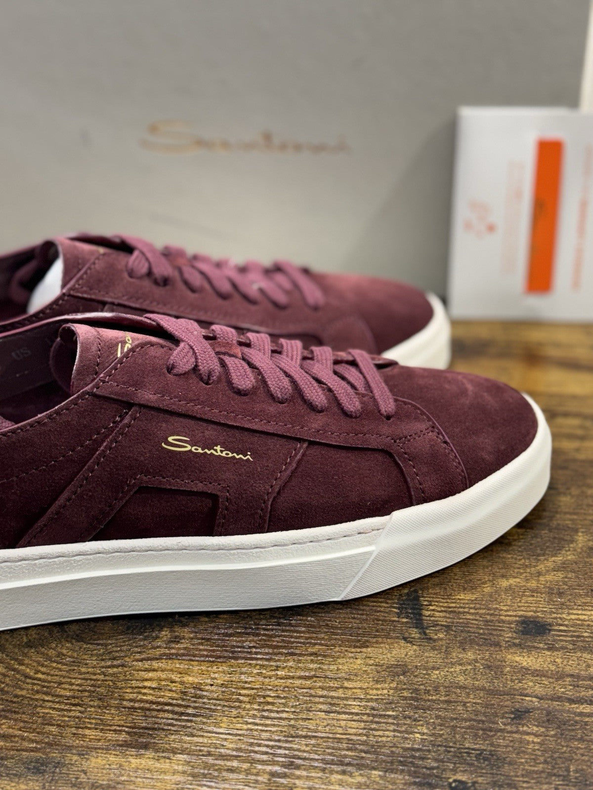 Santoni Sneaker Suede Bordo’ DBS Luxury Men Santoni Shoes Icon Uomo 43