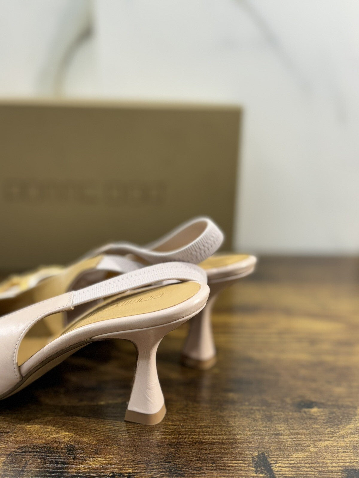 Pomme D’or Sling Back Donna Pelle Cipria Bianco Luxury Handmade Woman 37
