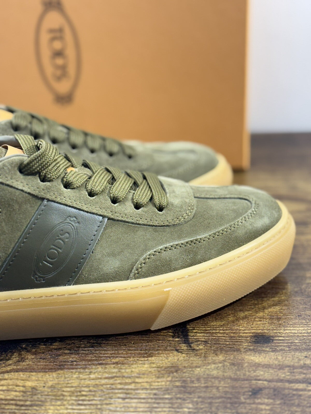 Tod’s Sneaker Uomo Luxury Tod’s Casual Men Shoes Suede Verdone 41