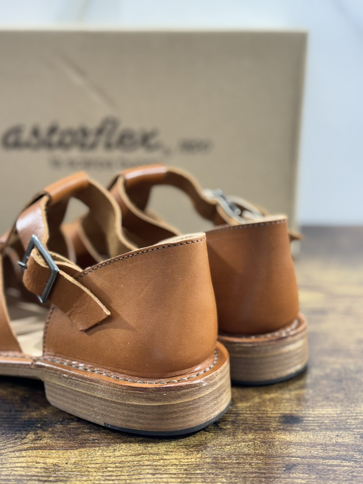 Astorflex Sandalo uomo Monkflex in Pelle Cuoio luxury made in italy 42