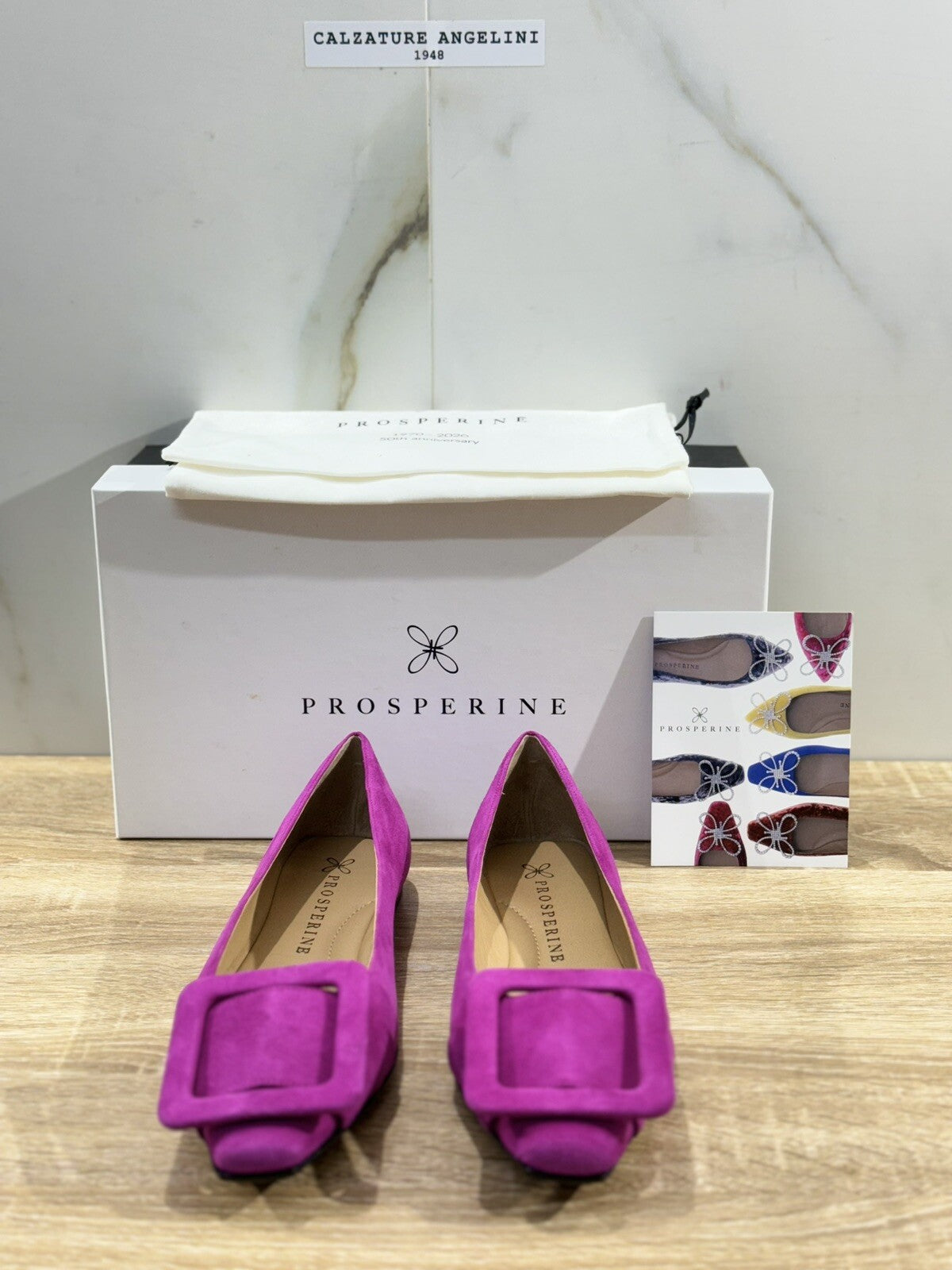 Prosperine Ballerina donna in Suede Magenta luxury made in italy 37