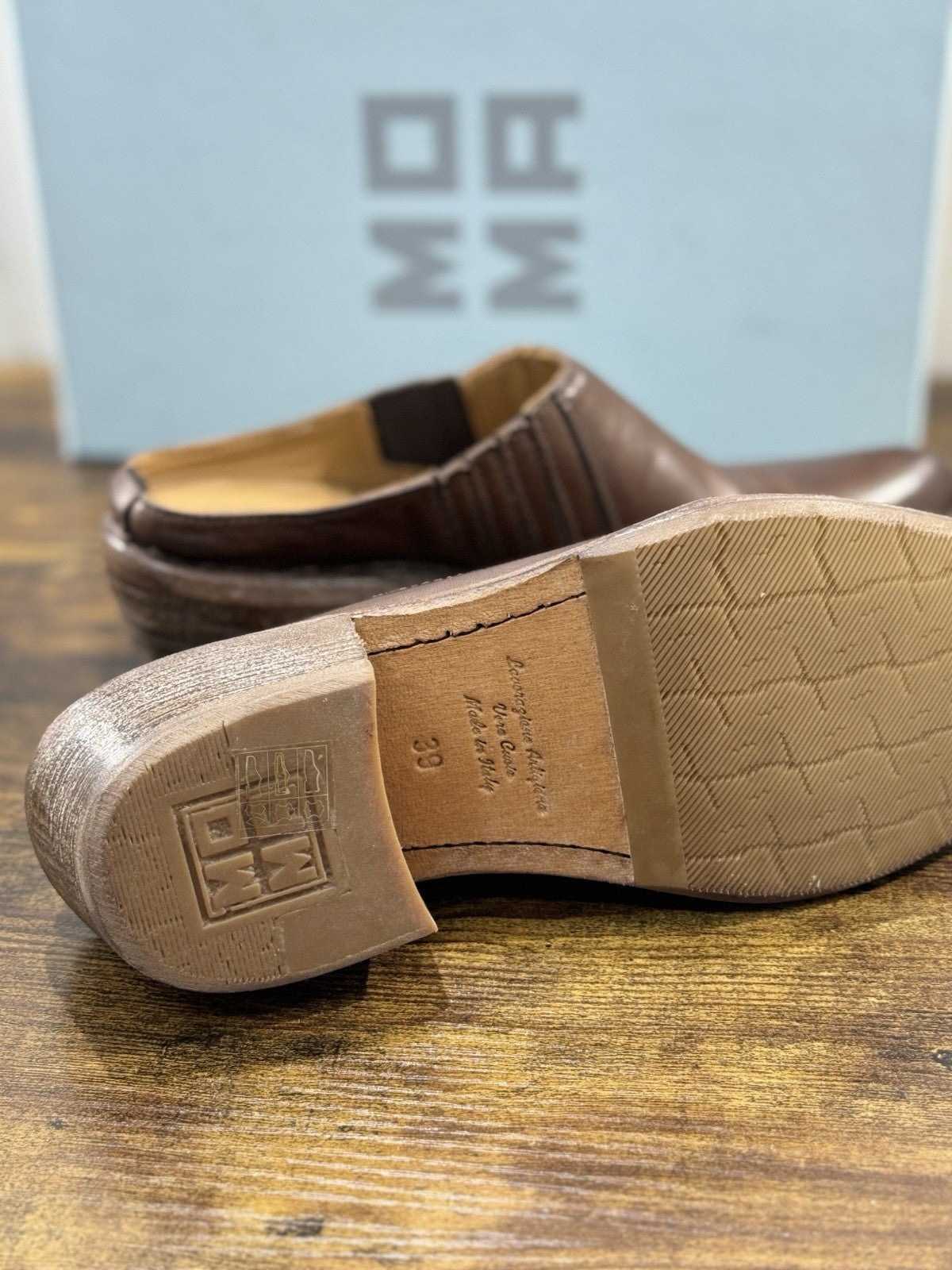 Moma Sabot Pelle Cuoio Luxury Handmade Moma Donna 39