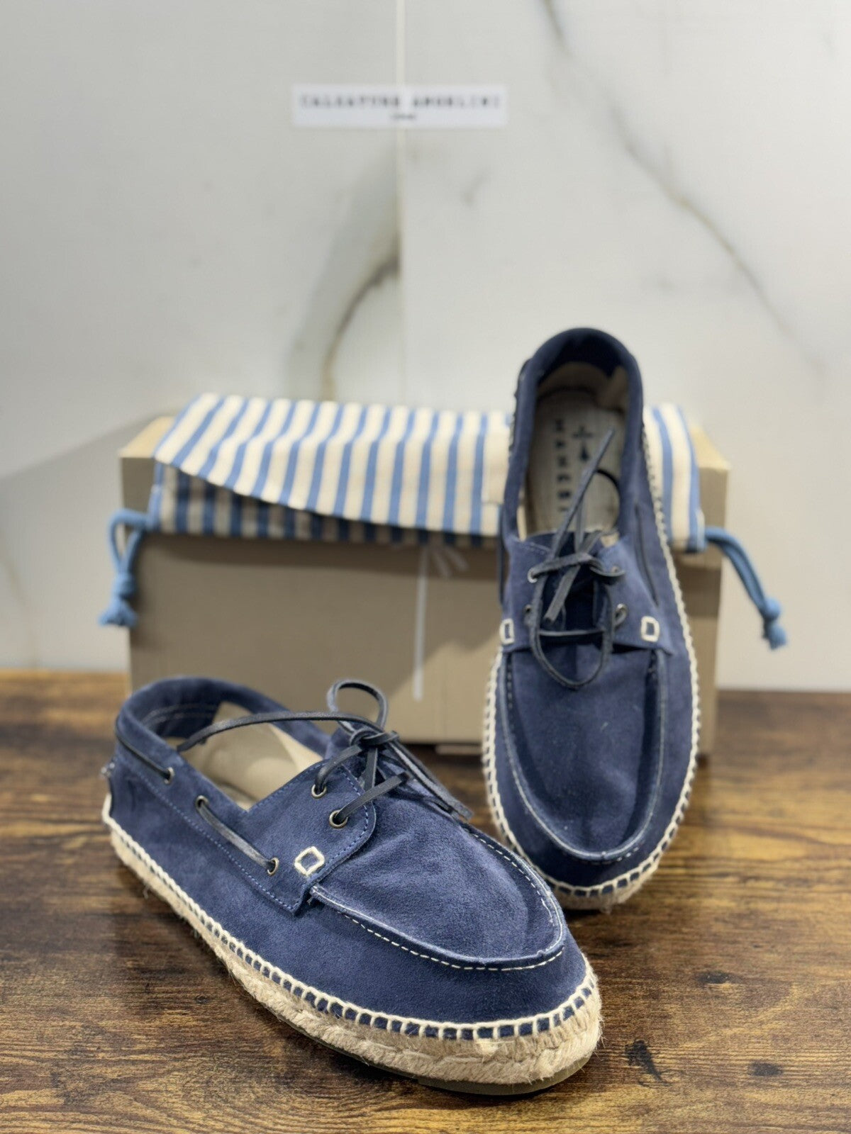 Manebi’ Scarpa Uomo Boat Shoes Suede Blu Casual Epsadrillas 43